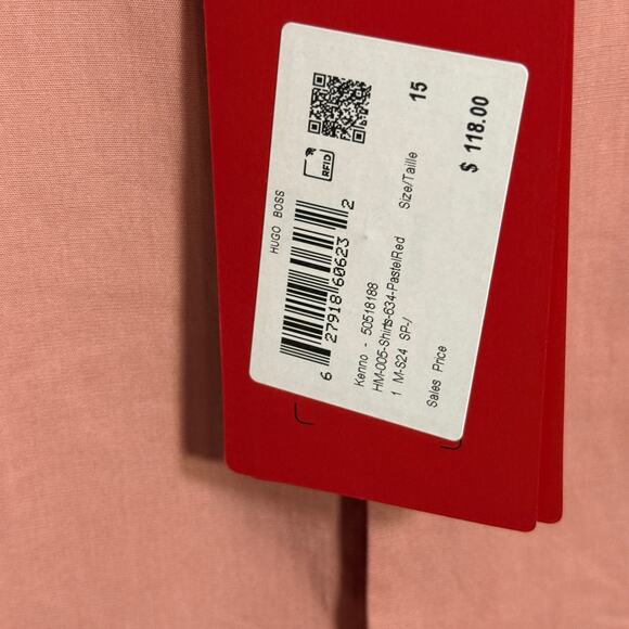 Hugo Boss Men's Kenno Slim Solid Dress Shirt Light Pastel 15 32/33 $118 - Picture 6 of 10